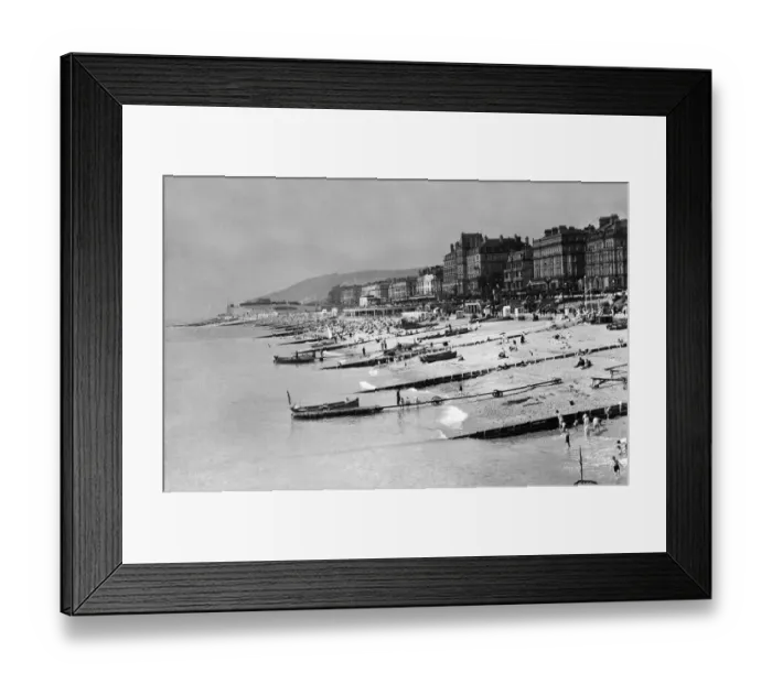 Framed Print : General view showing the sea front and Grand Parade at Eastbourne, East Sussex