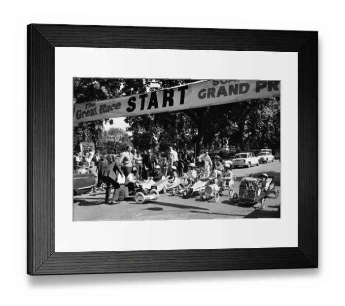 Framed Print : Soapbox Grand Prix 1966 at Alexandra Palace, London, 14th August 1966 Framed Print : Soapbox Grand Prix 1966 at Alexandra Palace, London, 14th August 1966