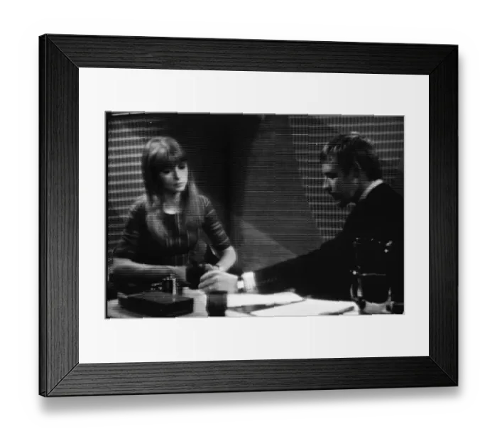 Framed Print : Jane Asher on the Simon Dee Television Programme after announcing that she has split with