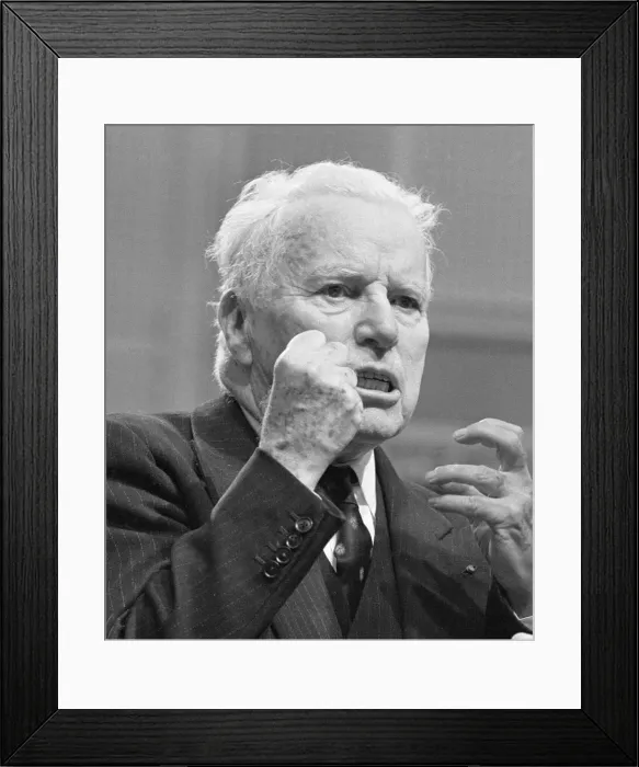 Framed Print : Actor and director Charlie Chaplin legend of the silent movies celebrates his 77th Framed Print : Actor and director Charlie Chaplin legend of the silent movies celebrates his 77th