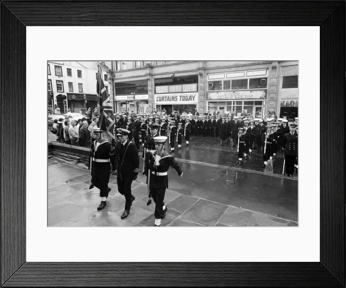 Framed Print : Some 200 Sea Cadets from all over West Yorkshire paraded through Huddersfield as part of Framed Print : Some 200 Sea Cadets from all over West Yorkshire paraded through Huddersfield as part of