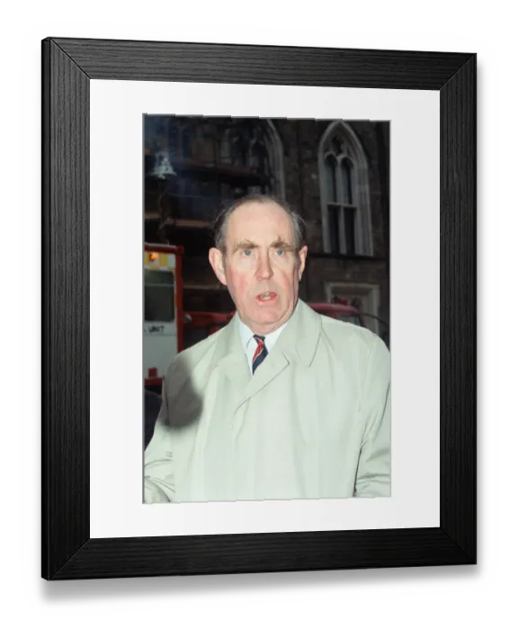 Framed Print : Peter Brooke at Windsor Castle, the day after the fire in the Brunswick Tower Framed Print : Peter Brooke at Windsor Castle, the day after the fire in the Brunswick Tower