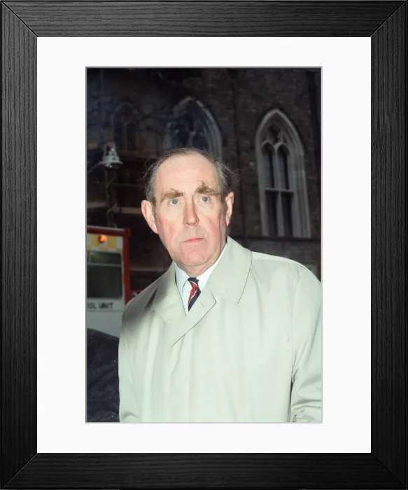 Framed Print : Peter Brooke at Windsor Castle, the day after the fire in the Brunswick Tower Framed Print : Peter Brooke at Windsor Castle, the day after the fire in the Brunswick Tower