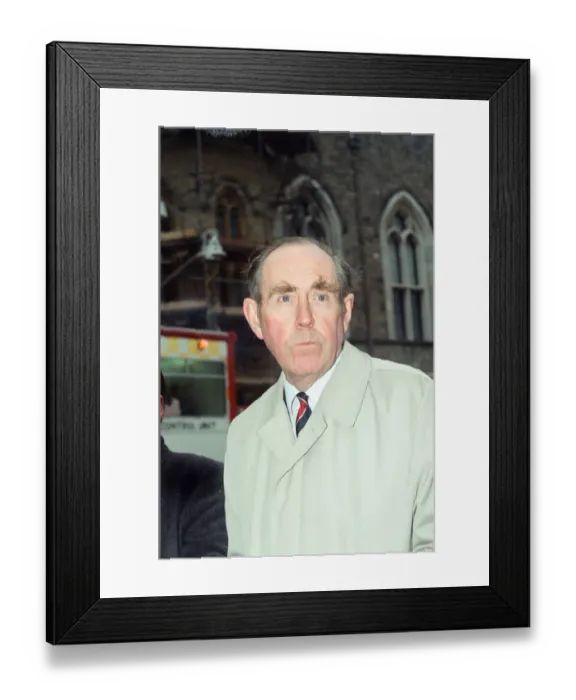Framed Print : Peter Brooke at Windsor Castle, the day after the fire in the Brunswick Tower Framed Print : Peter Brooke at Windsor Castle, the day after the fire in the Brunswick Tower