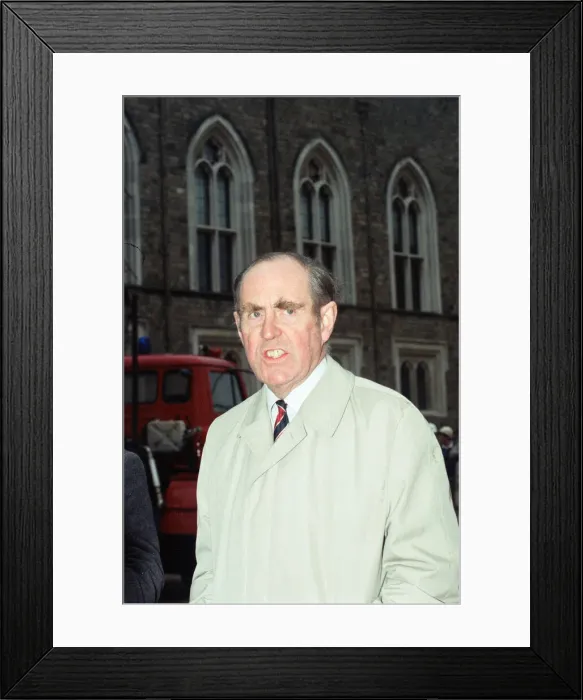 Framed Print : Peter Brooke at Windsor Castle, the day after the fire in the Brunswick Tower Framed Print : Peter Brooke at Windsor Castle, the day after the fire in the Brunswick Tower