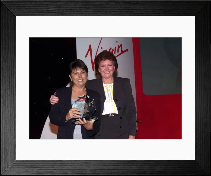 Framed Print : Cilla Black with Helen Rollason May 1999 winner of a special Pride of Britain Award Framed Print : Cilla Black with Helen Rollason May 1999 winner of a special Pride of Britain Award