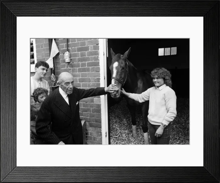Framed Print : Grand National Winner, Maori Venture and owner Jim Joel