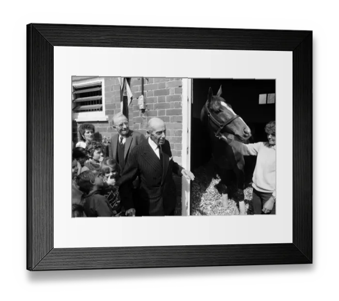 Framed Print : Grand National Winner, Maori Venture and owner Jim Joel Framed Print : Grand National Winner, Maori Venture and owner Jim Joel