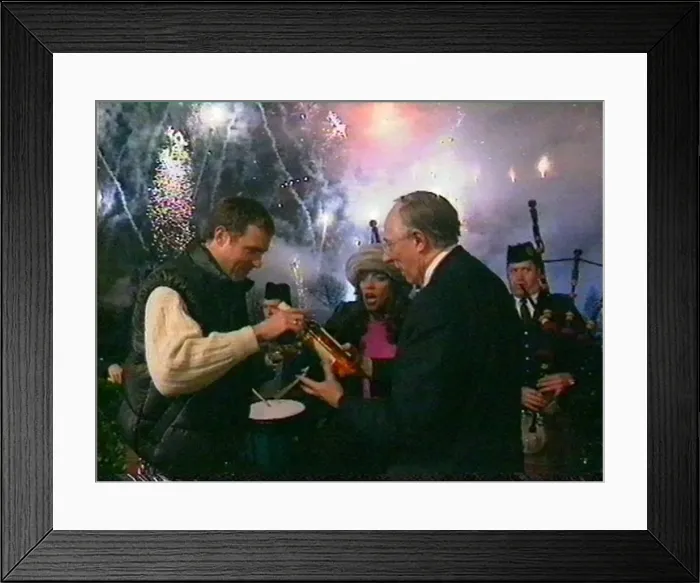 : Hogmanay December 1998 John Leslie and Jenny Powell with Donald Dewar on STV : Hogmanay December 1998 John Leslie and Jenny Powell with Donald Dewar on STV