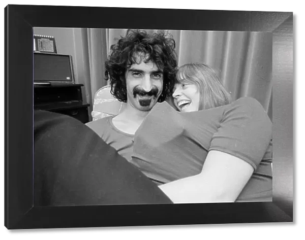 Frank Zappa. American musician. Pictured here with his wife Gail, in London