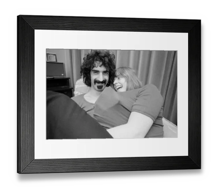 Framed Print : Frank Zappa. American musician. Pictured here with his wife Gail, in London Framed Print : Frank Zappa. American musician. Pictured here with his wife Gail, in London