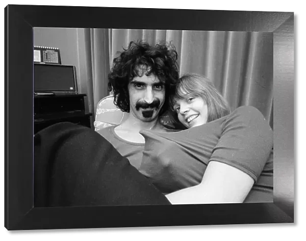 Frank Zappa. American musician. Pictured here with his wife Gail, in London