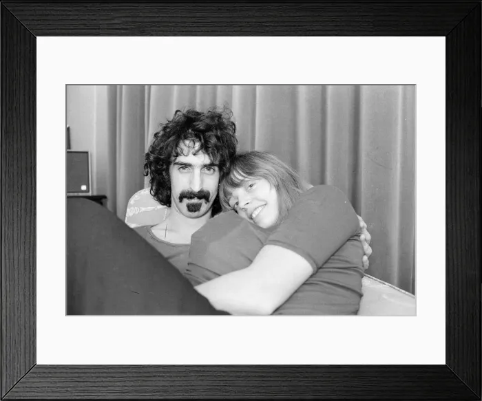 Framed Print : Frank Zappa. American musician. Pictured here with his wife Gail, in London Framed Print : Frank Zappa. American musician. Pictured here with his wife Gail, in London