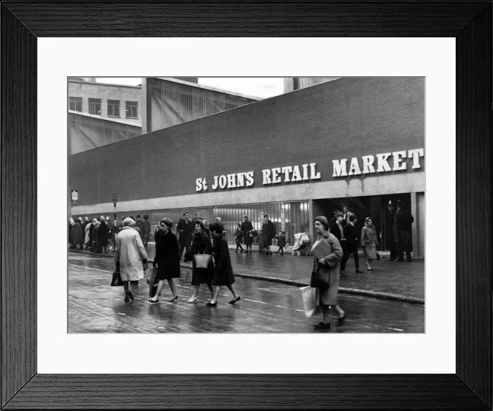 Framed Print : St Johns Retail Market, Liverpool, 13th March 1964 Framed Print : St Johns Retail Market, Liverpool, 13th March 1964