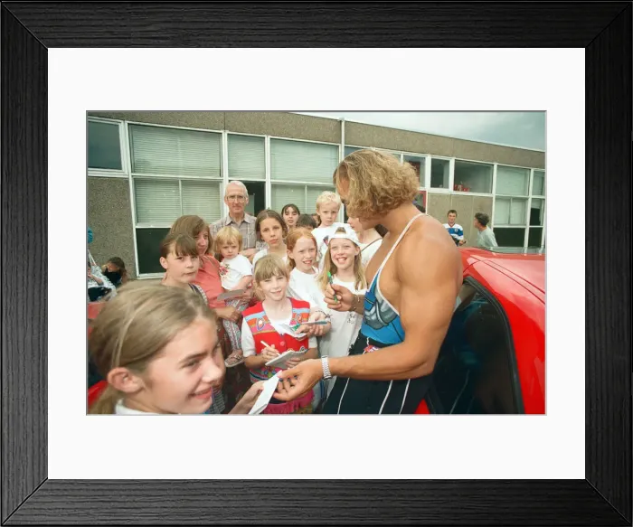 Framed Print : Hunter from Gladiators at the Meadway Sports Centre. 27th July 1995