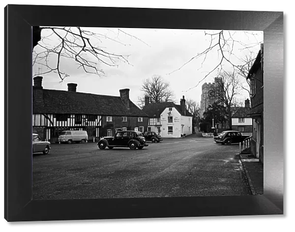 The White Horse pub in Chilham, Kent. 12th December 1961