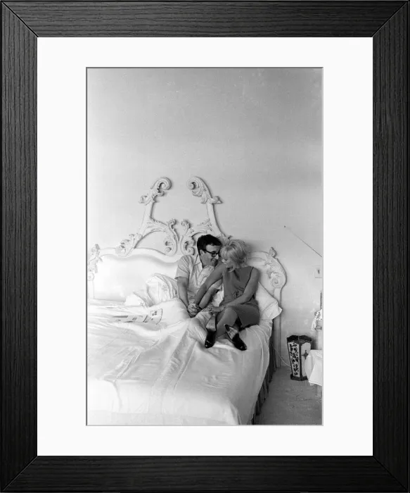 Framed Print : Peter Sellers and Britt Ekland, seen here spending their first quiet weekend at home Framed Print : Peter Sellers and Britt Ekland, seen here spending their first quiet weekend at home