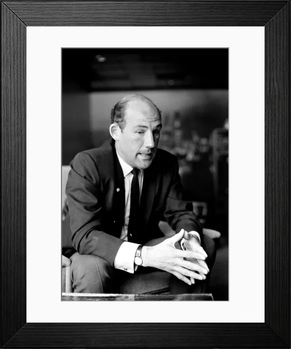Framed Print : Stirling Moss Pictured during his 1964 interview with The Mirror Framed Print : Stirling Moss Pictured during his 1964 interview with The Mirror