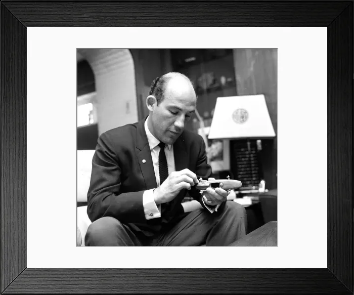 Framed Print : Stirling Moss Pictured during his 1964 interview with The Mirror