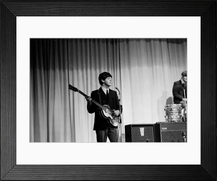 Framed Print : Picture shows Paul McCartney. The Beatles rehearse at The Prince of Wales Theatre Framed Print : Picture shows Paul McCartney. The Beatles rehearse at The Prince of Wales Theatre