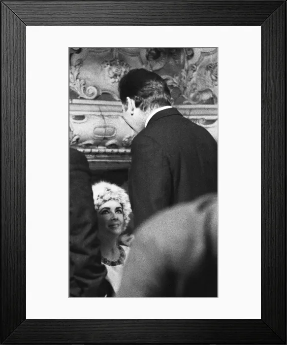Framed Print : Elizabeth Taylor and Richard Burton on the television set where Richard is filming a