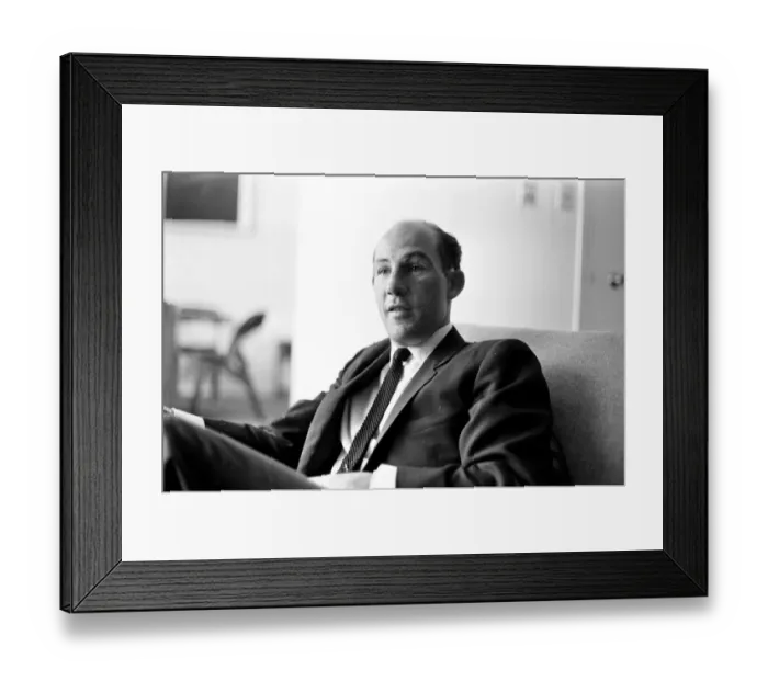 Framed Print : Stirling Moss Pictured during his 1964 interview with The Mirror Framed Print : Stirling Moss Pictured during his 1964 interview with The Mirror