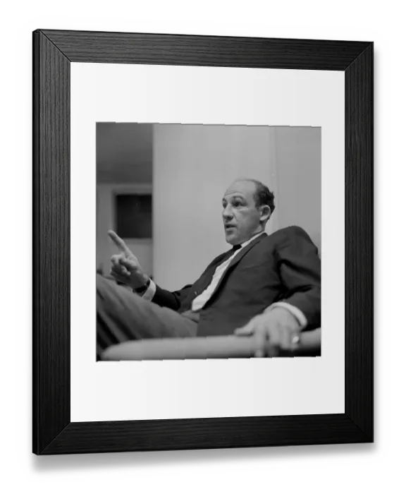 Framed Print : Stirling Moss Pictured during his 1964 interview with The Mirror Framed Print : Stirling Moss Pictured during his 1964 interview with The Mirror