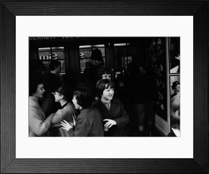 Framed Print : Scenes at The Prince of Wales Theatre in London when The Beatles arrived at the front Framed Print : Scenes at The Prince of Wales Theatre in London when The Beatles arrived at the front