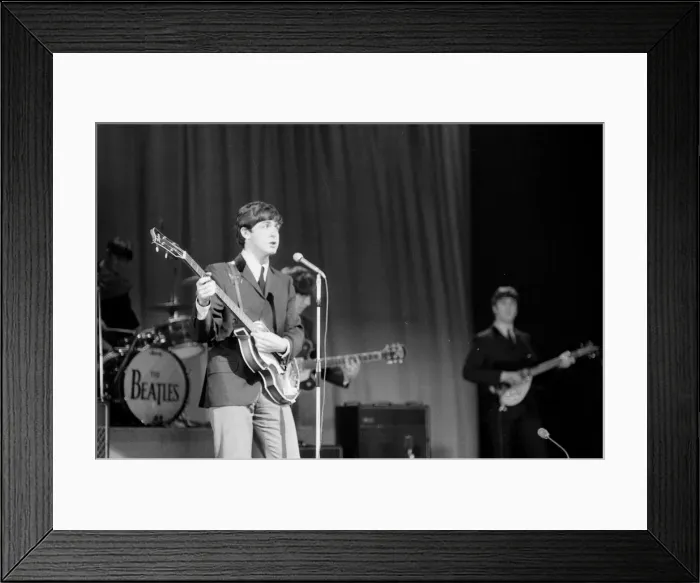 Framed Print : Picture shows Paul McCartney. The Beatles rehearse at The Prince of Wales Theatre Framed Print : Picture shows Paul McCartney. The Beatles rehearse at The Prince of Wales Theatre