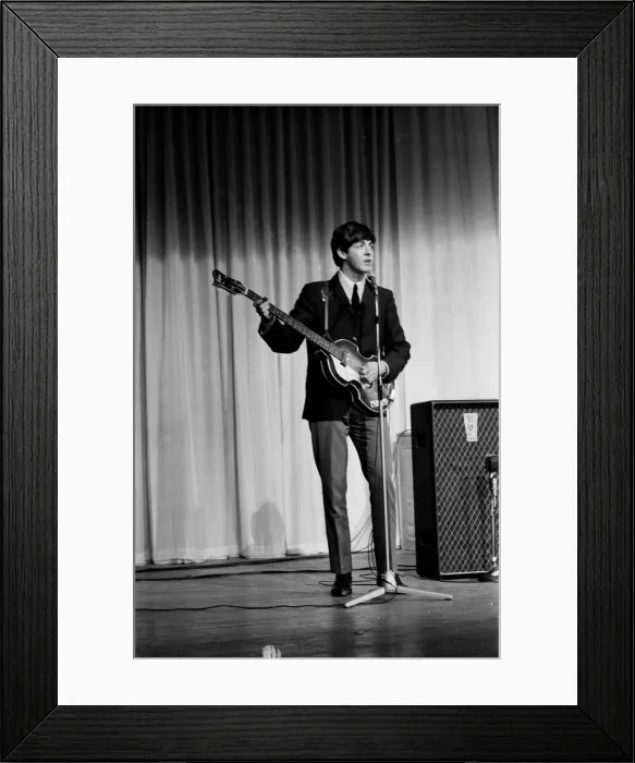 Framed Print : Picture shows Paul McCartney. The Beatles rehearse at The Prince of Wales Theatre Framed Print : Picture shows Paul McCartney. The Beatles rehearse at The Prince of Wales Theatre