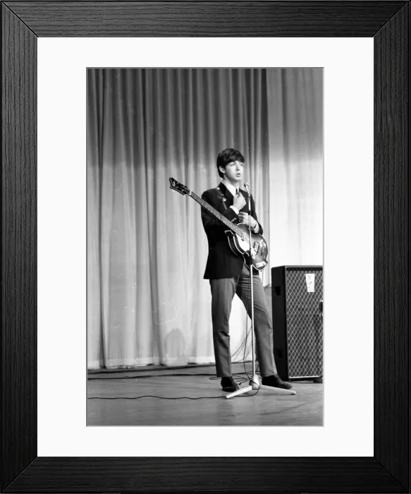 Framed Print : Picture shows Paul McCartney. he Beatles rehearse at The Prince of Wales Theatre in