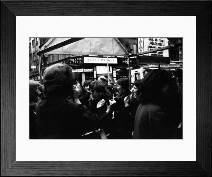 Framed Print : Scenes at The Prince of Wales Theatre in London when The Beatles arrived at the front