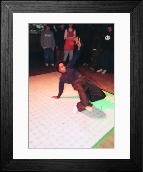 Framed Print : Breakdancing at the After Dark Club, Reading, 8th April 1998 Framed Print : Breakdancing at the After Dark Club, Reading, 8th April 1998
