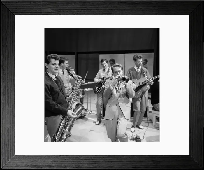 Framed Print : The John Barry Seven band in rehearsals. 3rd April 1959 Framed Print : The John Barry Seven band in rehearsals. 3rd April 1959