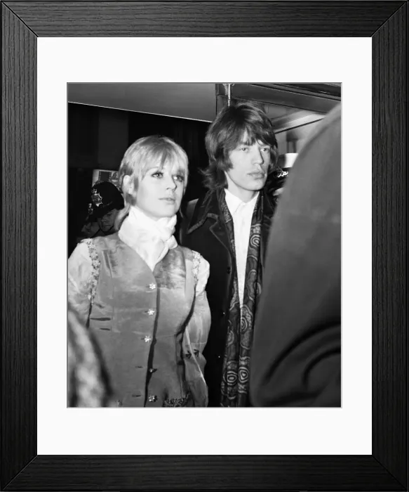 Framed Print : Rolling Stones pop group lead singer Mick Jagger, pictured with girlfriend Marianne Framed Print : Rolling Stones pop group lead singer Mick Jagger, pictured with girlfriend Marianne