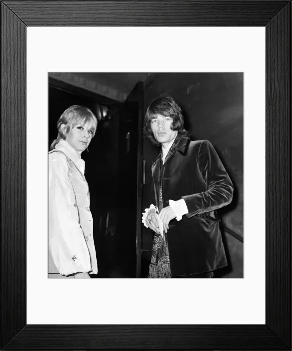 Framed Print : Rolling Stones pop group lead singer Mick Jagger, pictured with girlfriend Marianne Framed Print : Rolling Stones pop group lead singer Mick Jagger, pictured with girlfriend Marianne
