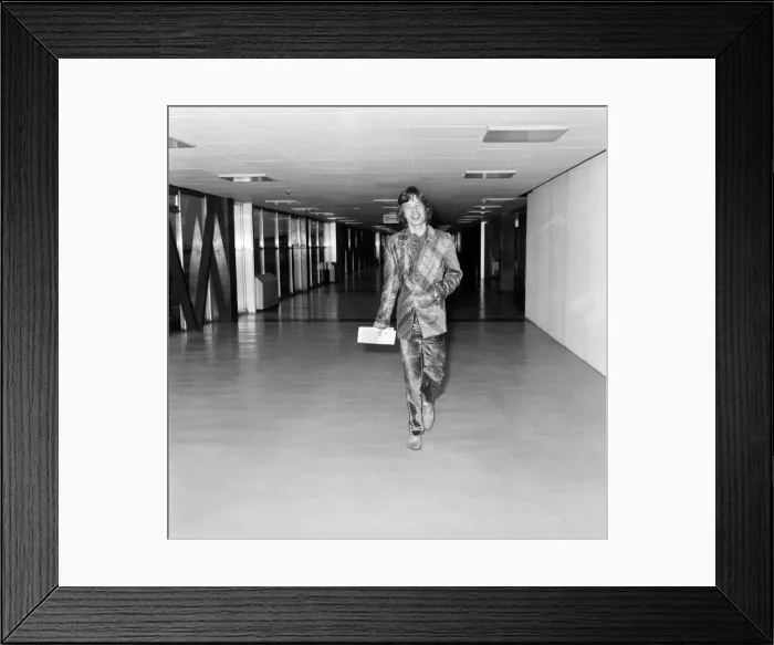 Framed Print : Rolling Stones pop group lead singer Mick Jagger pictured at London Framed Print : Rolling Stones pop group lead singer Mick Jagger pictured at London