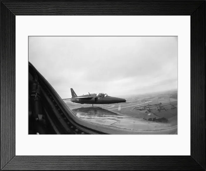 Framed Print : The view from the cockpit of a Red Arrow as they over fly RAF Little Rissington home of Framed Print : The view from the cockpit of a Red Arrow as they over fly RAF Little Rissington home of