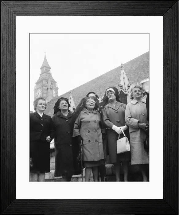 Framed Print : Women present Petition for Widows Charter, outside Houses of Parliament, London Framed Print : Women present Petition for Widows Charter, outside Houses of Parliament, London