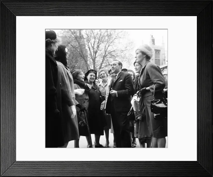 Framed Print : Women present Petition for Widows Charter, outside Houses of Parliament, London Framed Print : Women present Petition for Widows Charter, outside Houses of Parliament, London