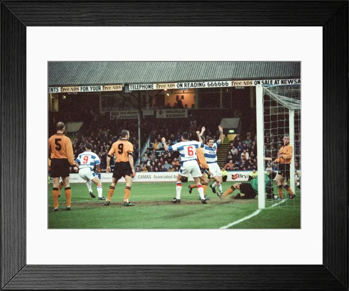 Framed Print : Football match, Reading v Wolverhampton Wanderers, final score 3-0 to Reading Framed Print : Football match, Reading v Wolverhampton Wanderers, final score 3-0 to Reading