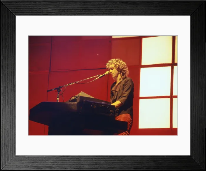 Framed Print : Canadian rock band Saga in concert at Hammersmith Odeon