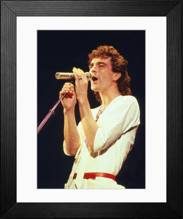 Framed Print : Canadian rock band Saga in concert at Hammersmith Odeon, singer Mike Sadler Framed Print : Canadian rock band Saga in concert at Hammersmith Odeon, singer Mike Sadler