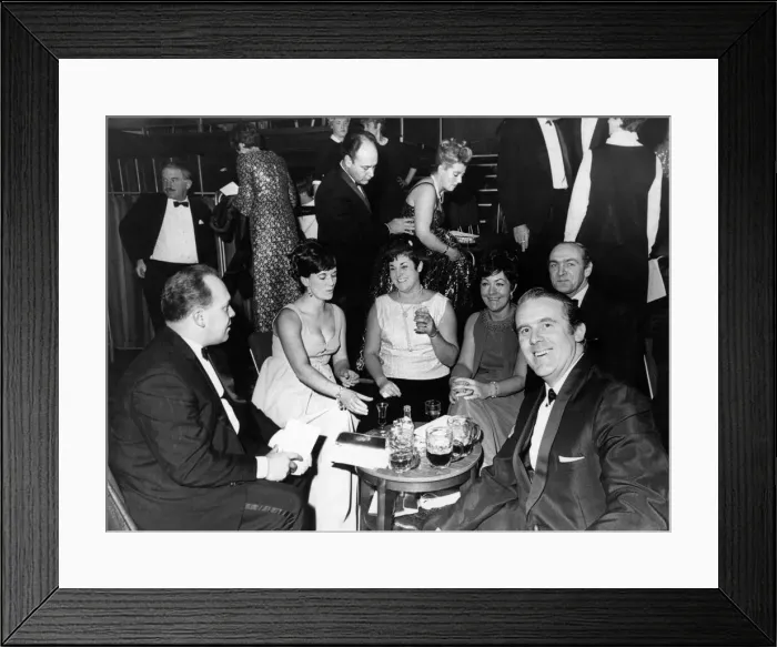 Framed Print : Birmingham Press Club Ball, 29th November 1968. A group of guests at their table by Framed Print : Birmingham Press Club Ball, 29th November 1968. A group of guests at their table by
