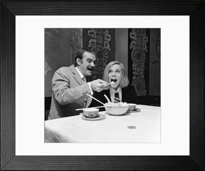 Framed Print : Stanley Baker, who learned the art of eating with chopsticks in Chinese restaurants in Framed Print : Stanley Baker, who learned the art of eating with chopsticks in Chinese restaurants in