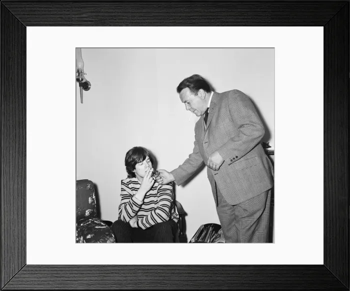Framed Print : Mick Jagger of The Rolling Stones attends a party held by Sunday Mirror feature writer Framed Print : Mick Jagger of The Rolling Stones attends a party held by Sunday Mirror feature writer