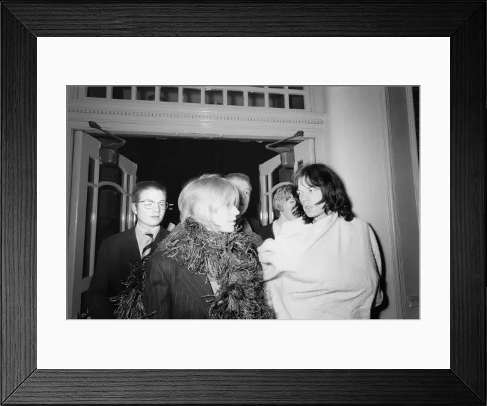 Framed Print : Mick Jagger, lead singer of the Rolling Stones pop group with his girlfriend Marianne