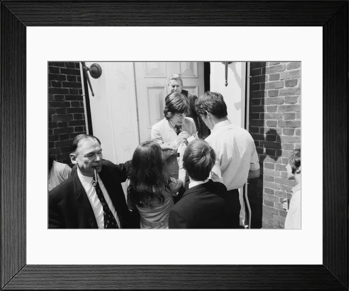 Framed Print : Mick Jagger, lead singer of the Rolling Stones pop group is surrounded by autograph Framed Print : Mick Jagger, lead singer of the Rolling Stones pop group is surrounded by autograph