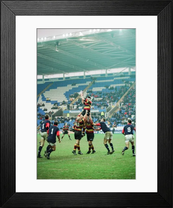 Framed Print : Richmond 40-22 London Scottish, English Rugby Union Premiership match at the Madejski