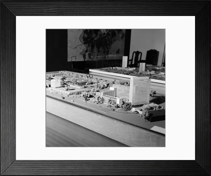 Framed Print : Cannon Street development centre models. 1971 Framed Print : Cannon Street development centre models. 1971